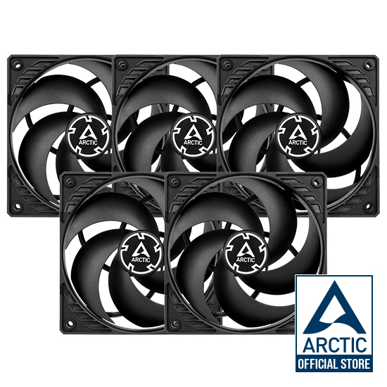 ARCTIC P12 PWM PST BLACK 5 PACKS (Computer fan / พัดลมระบายความร้อนคอมพิวเตอร์)
