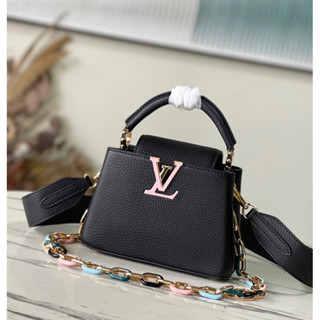 กระเป๋าแบรนด์เนมกระเป๋าสะพายข้างพร้อมส่ง New Louis Vuitton Capucines mini เทพ