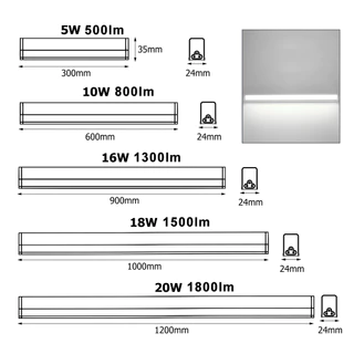 หลอดไฟ LED T5 120cm ขนาด 14W 16W 18W แสงสว่างสูง ประหยัดไฟ ใช้งานนาน สั่งจำนวนมาก 3pin 6500K