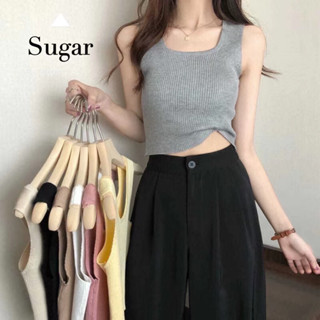 Sugar🌈พร้อมส่ง🌈เสื้อกล้ามคอวี เนื้อผ้าอย่างดียืดได้เยอะมาก (8D)