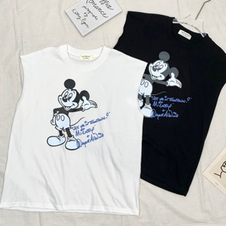 Sugarbeetshop | F102 Mickey &amp; The Place 🤍 เสื้อยืดแขนกุด เสื้อยืดผ้า cotton