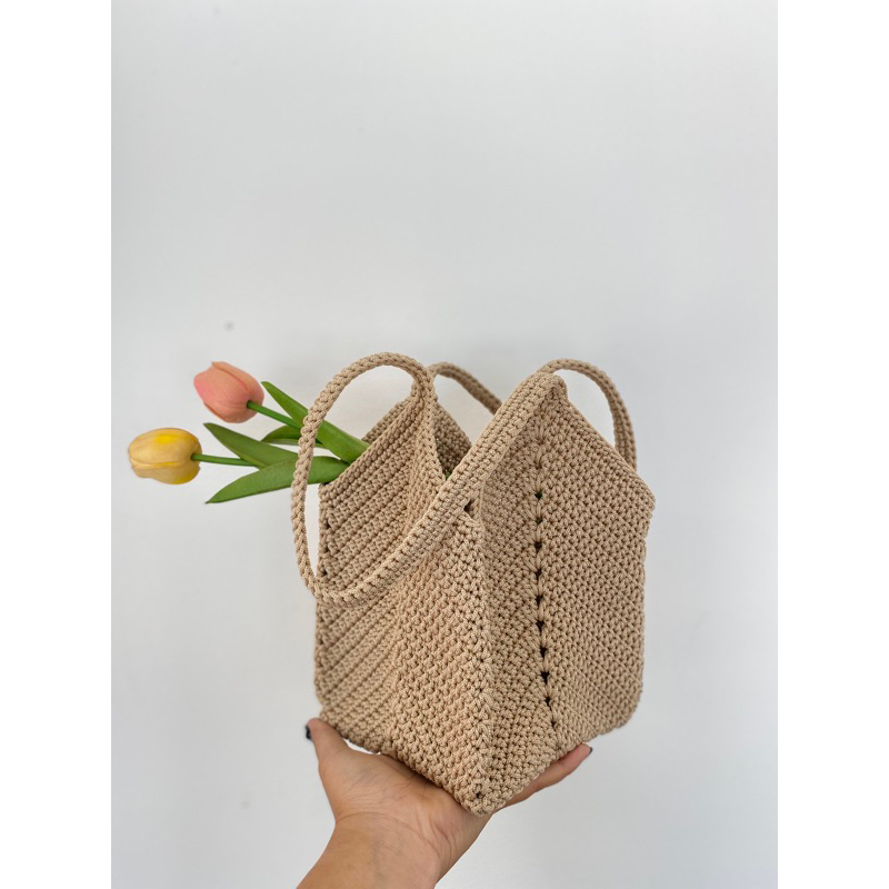 กระเป๋าเชือกร่มถัก กระเป๋าถุงแกง สินค้าhandmade100% สั่งทำ