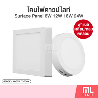 โคมไฟ ดาวน์ไลท์ 6W 12W 18W 24W ดาวไลท์ ติดลอย Downlight หน้ากลม / หน้าเหลี่ยม Panel LED แสงขาว / คลูไวท์ / วอร์มไวท์