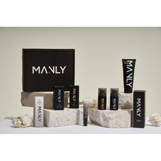 MANLY Set (โฟมล้างหน้า,ครีมบำรุงกลางคืน,ครีมบำรุงกันแดด+เจลแต้มสิว)