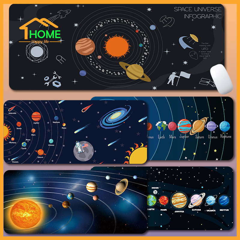 Happylife แผ่นรองเมาส์ ลายแผนที่โลก ขนาดใหญ่ 80×30ซม. ลายการ์ตูน พื้นหลังกันลื่น