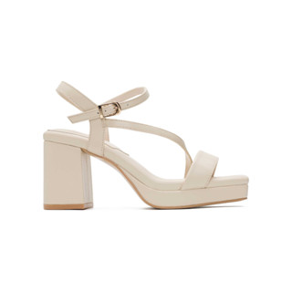 SHU BEDDY WALK 3" Z STRAPS ON PLATFORM - WHITE CHOC รองเท้าส้นสูง