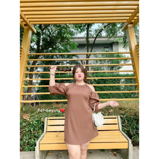 🔥Plussize🔥เดรสคนอ้วน🔥 Freesize อก 40-54" สะโพก 60 ยาว 38"