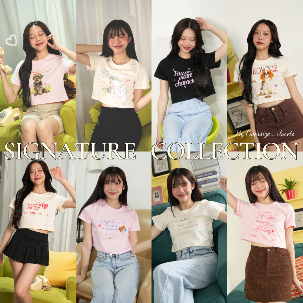 พร้อมส่ง 🐿️ New! “ baby crop“  My Signature Collection 🍨🥯🍰