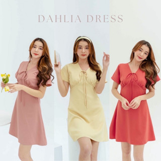 Onceandtwice | Dahlia Dress🌷✨ เดรสออกงาน เดรสไปเที่ยว ทรงสวยพรางหุ่น ดีเทลโบว์น่ารัก ผ้านิ่มใส่สบายสุดๆ