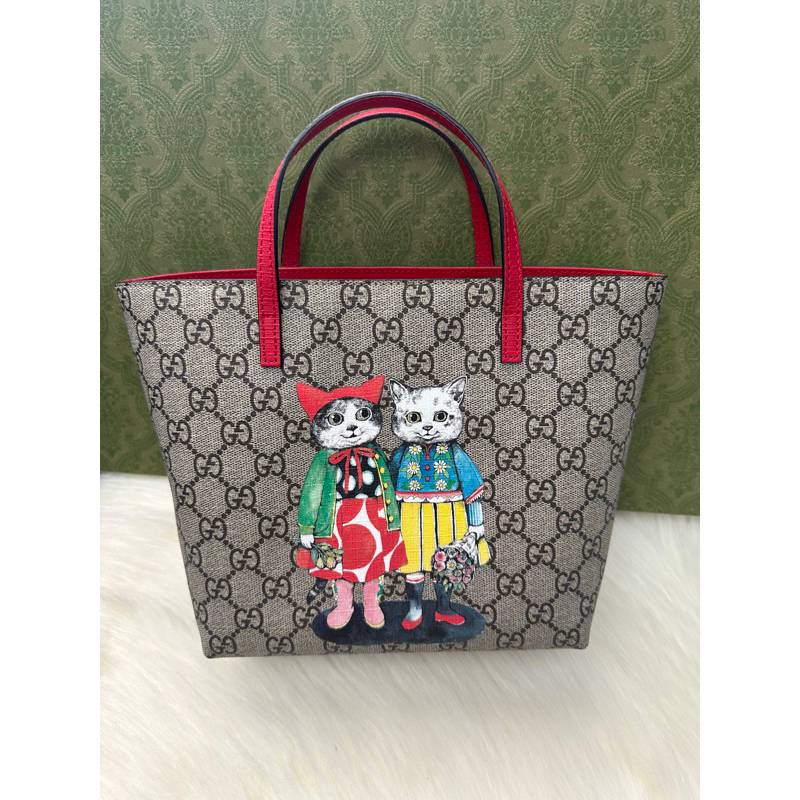 gucci tote kid น้องแมวคู่ลายหายาก