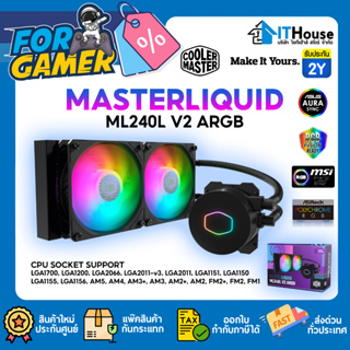 🌀COOLER MASTER MASTER LIQUID ML240L ARGB V2🌀BLACK EDITON(ระบบระบายความร้อนด้วยน้ำสองตอน⭐รองรับทุก SOCKET พร้อมระบบไฟ RGB