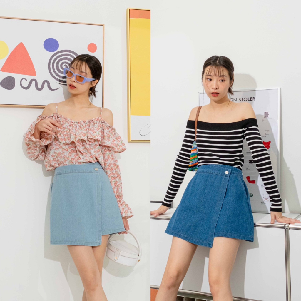 Kimmame - กระโปรง รุ่น Denim Shorts Skirt