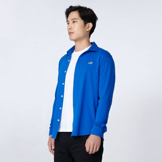 PERFORMANCE BLUE CUSTOM FIT LONG SLEEVE SHIRT เสื้อเชิ้ตแขนยาวสีน้ำเงินทรงคัสตอมฟิต