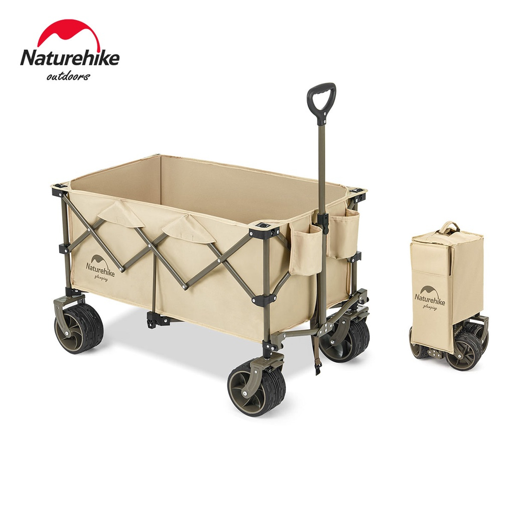 Naturehike Camper รถเข็นเบรค แบบพกพา พับได้ สําหรับตั้งแคมป์ รถพ่วง กลางแจ้ง