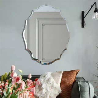 ARTLOGE กระจกหยดน้ำ กระจกห้องน้ำ กระจก Antique Floral Outfit Oval Wall Mirror Decorative Makeup Vanity Mirror