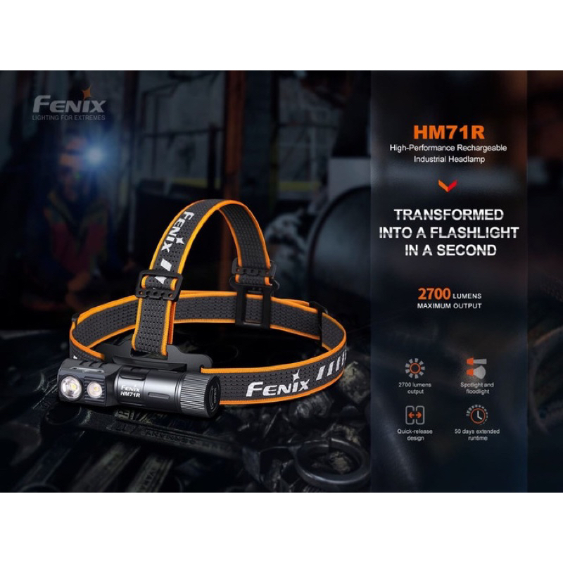 ไฟฉายคาดหัว Fenix HM71R : สินค้ารับประกัน 3 ปี