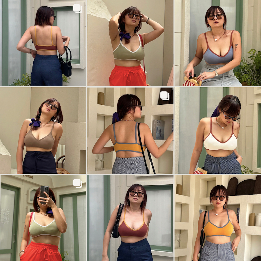 upeachme(H2.2,H2.3) SUMMER BRA I บิกินีบราบน บราบนสีสันสดใส สายเดี่ยวตัวสั้นครอปท็อป เสื้อสายเดี่ยวสีพื้น