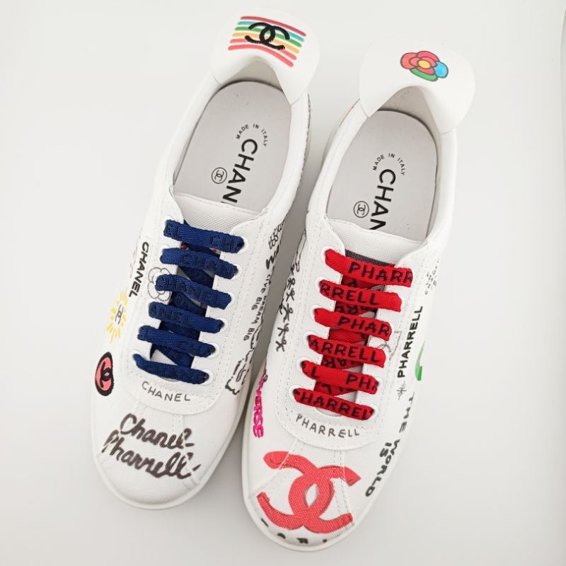 Chanel Pharrell Williams Sneakers 38 G34877 Good Condition Authentic แท้ รองเท้าแบรนด์เนมมือสองของแท้