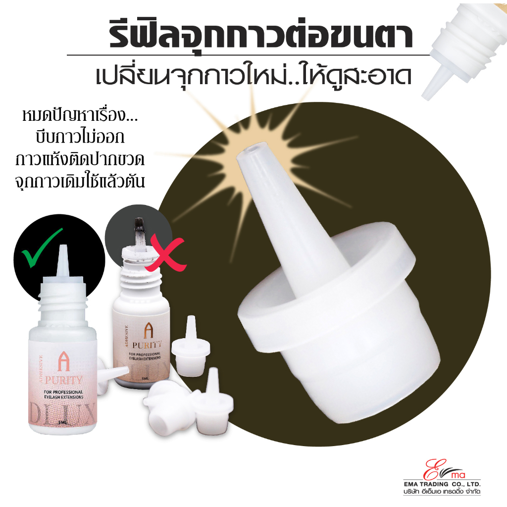 ⚡พร้อมส่ง⚡ จุกกาวต่อขนตา รีฟิล หัวจุกกาวสำหรับเปลี่ยนขวดกาวต่อขนตา อุปกรณ์ต่อขนตาถาวร ส่งไว