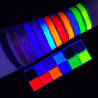 สีเรืองแสง บอดี้เพ้นท์ สีน้ํามันสําหรับเพ้นท์ร่างกาย สีเพ้นท์หน้าอัลตร้าไวโอเล็ต สีสะท้อนแสง12 สี