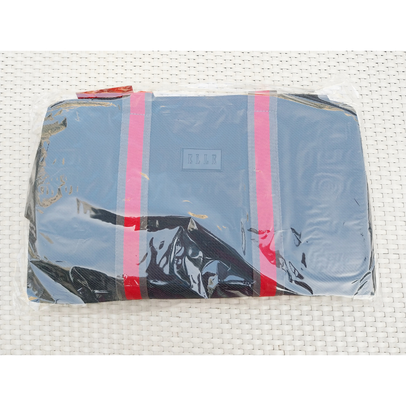 กระเป๋า ELLE Sporty Bag เอลลี่ กระเป๋าเดินทาง สีดำ คาดแดง ใบใหญ่ สวย ของแท้