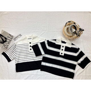 COLLAR STRIPPED  POLO TOP