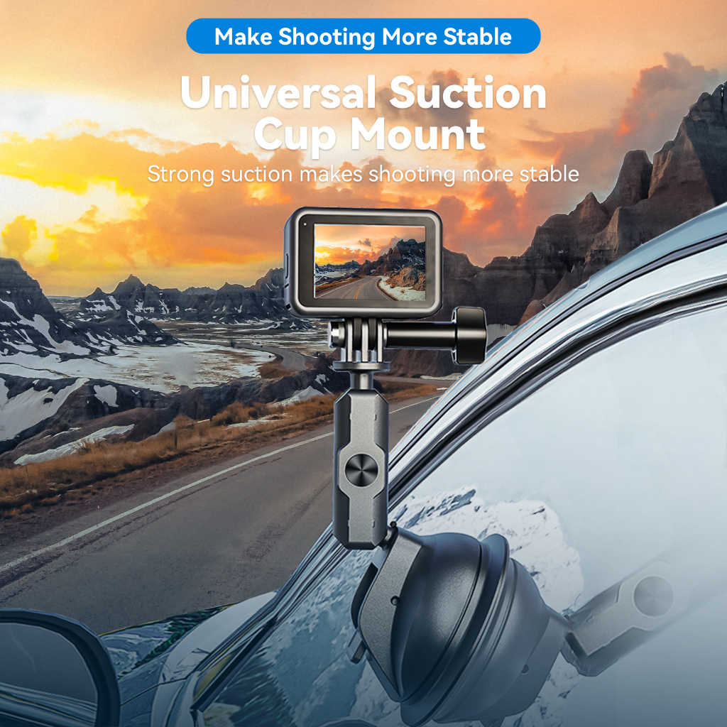 TELESIN General Power Suction Cup  Mount SUC-012 ขาตั้งกล้องแบบดูดกระจก ใช้ร่วมกับกล้องแอคชั่นและมือถือได้