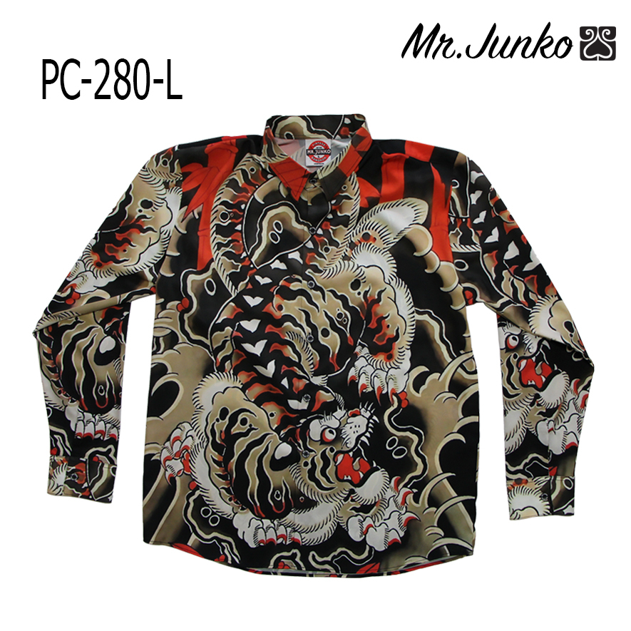 ส่งฟรี เสื้อเชิ้ต งานต่อลาย Mr-Junko ผ้าซาติน นิ่มใส่สบายไม่ร้อน PC-280-L