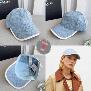 Coach Signature Chambray Baseball Cap แท้💯