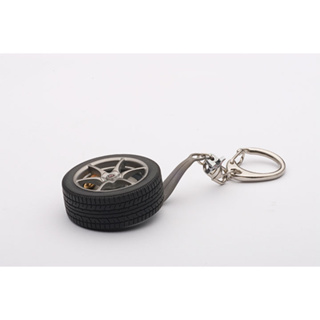 AUTOart NISSAN SKYLINE R34 GTR WHEEL KEYCHAIN (WITH GT-R EMBLEM HANGED)