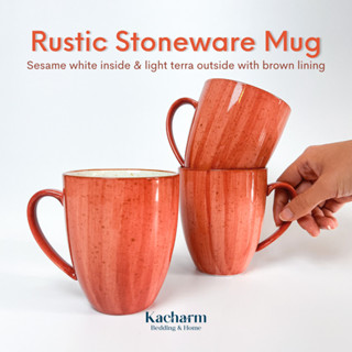 Kacharm Bedding &amp; Home - แก้วมัค (MUG) สีส้ม งานสโตนแวร์แบรนด์ดัง เกรดโรงแรม ผลิตในไทย🇹🇭 แก้วน้ำ แก้วกาแฟ