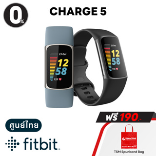 Fitbit Charge 5 (ประกันศูนย์ไทย 1 ปี) (ฟรี! TSM Spunbond Bag) สายรัดข้อมือฟิตเนส GPS หน้าจอสี AMOLED