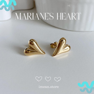 imean.store - Mariannes heart earring | ต่างหูสีทองรูปหัวใจ