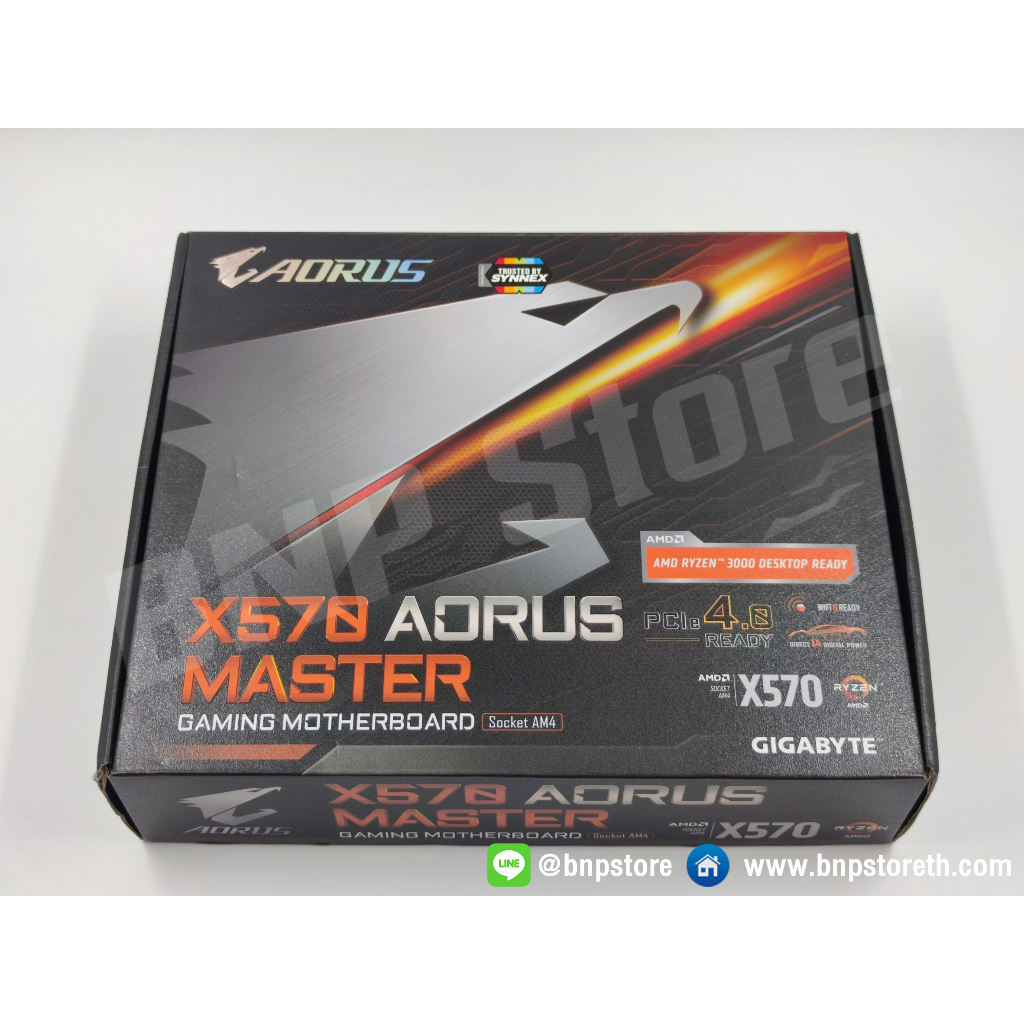 MAINBOARD (AMD AM4) GIGABYTE X570 AORUS MASTER เมนบอร์ดมือสอง สภาพใหม่ ครบกล่อง มีประกันศูนย์ไทย