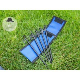 สมอบก กางเต็นท์ สมอบก ใหญ่ สมอบกหนา สมอบก Keep สมอบกเหล็กหล่อ ยาว 20-40cm. ขนาด10mm. สมอบก5ตัวพร้อมกระเป๋าใส่