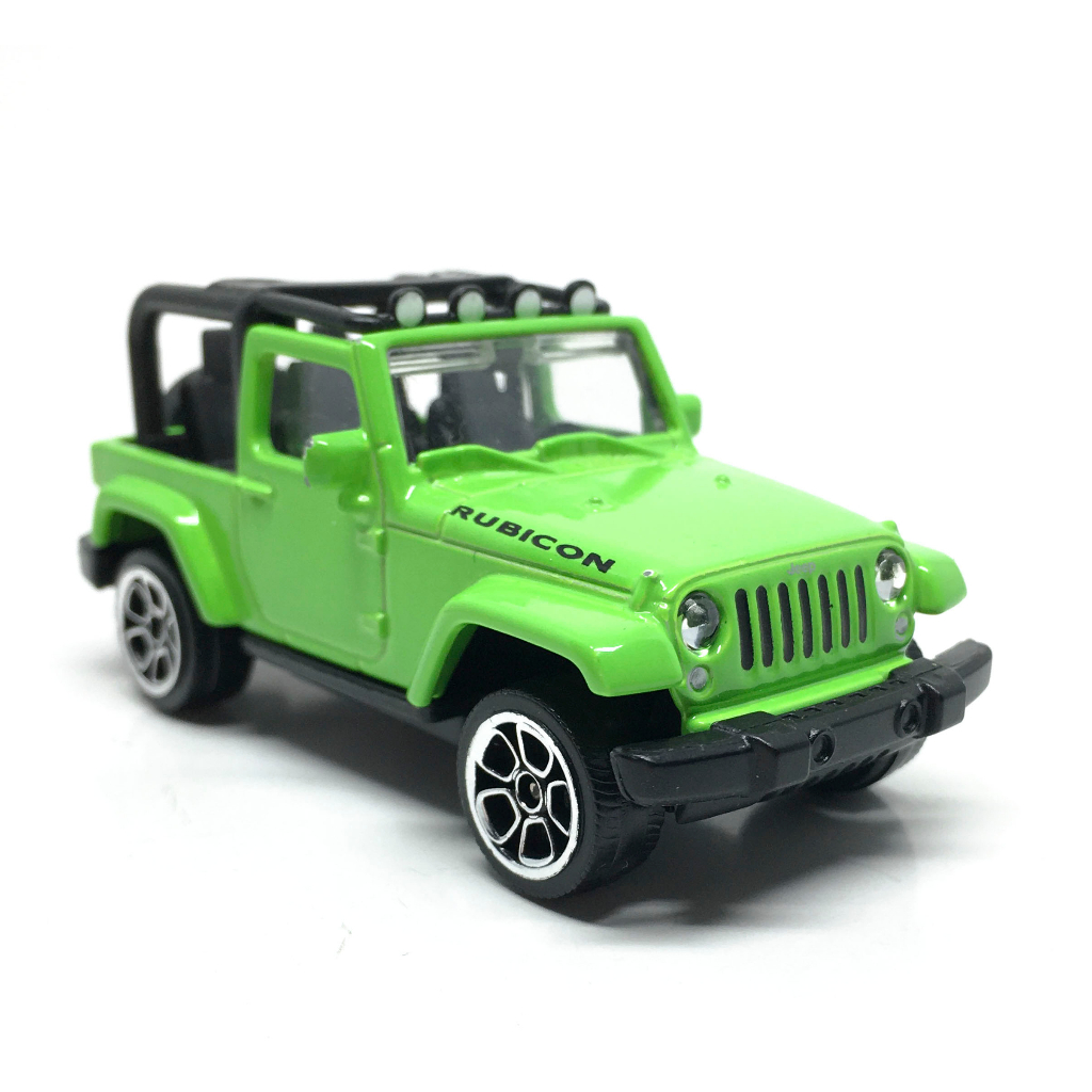 รถเหล็กมาจอเร็ต Majorette Jeep Wrangler Rubicon สีเขียว ขนาด 1/64 ยาว 8 cm มือสอง #002