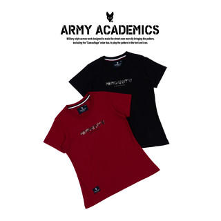 AEIOU เสื้อยืดทรงผู้หญิง Memo Supersoft Premium ลายสกรีน ARMY ACADEMICS สินค้าลิขสิทธิ์แท้  SM,SL