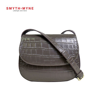 SMYTH&amp;MYNE LISA BAG กระเป๋าสะพายข้างหนังแท้ อัดลายจระเข้ สีน้ำตาล