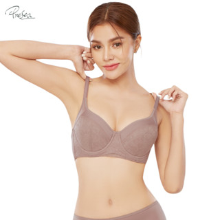 Presea  เสื้อชั้นในมีโครง(แบบอ่อน) Lady Lace Bra รุ่น MA1706 สี Dusty Pink/Beige