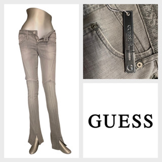 Guess(เกสส์) GS23 กางเกงขายาวผู้หญิง เอวต่ำ ยีนส์สีเทาอ่อน Skinny ปลายขาขาด