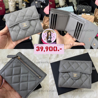 👜: New!! Chanel Tri-fold Wallet in Grey‼️ก่อนกดสั่งรบกวนทักมาเช็คสต๊อคก่อนนะคะ‼️