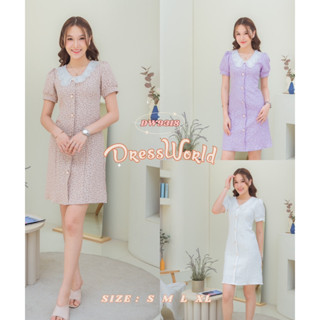 DW9318-DRESS WORLD -เดรสแจคกาดคอปก (ทักแชทเช็คของก่อนสั่งซื้อ)