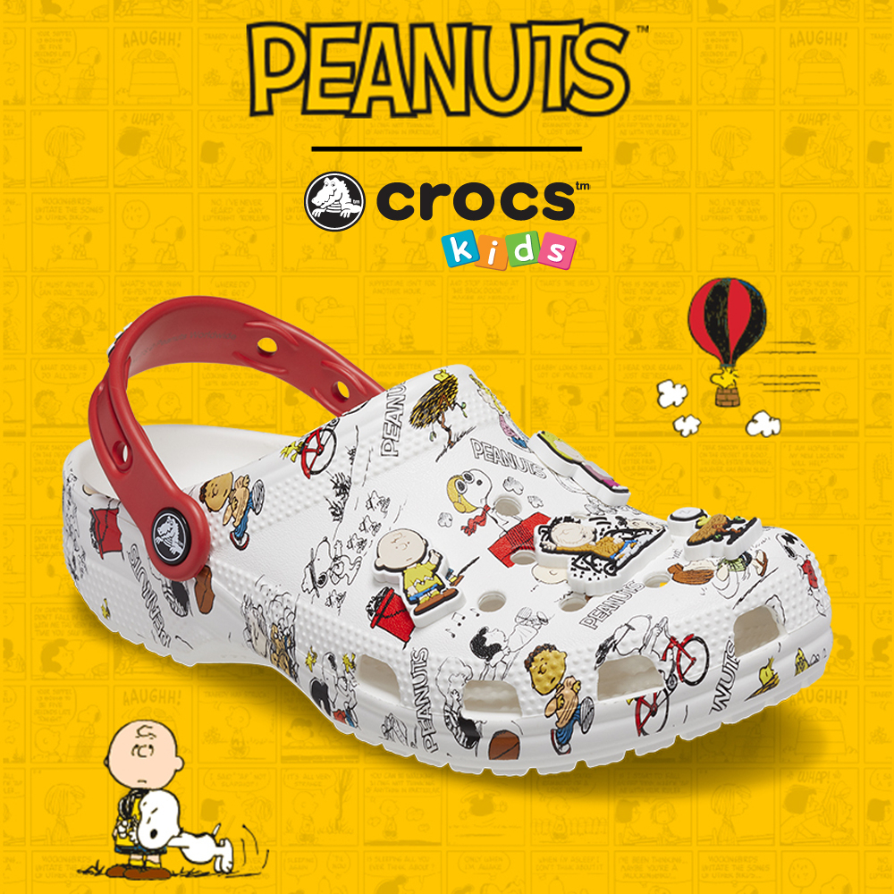 Crocs Collection รองเท้าแตะ สำหรับเด็กเล็ก เด็กโต Kid Peanuts Classic Clog 208630-94S / 208631-94S (2190) (แถม Jibbitz 8 ตัว)
