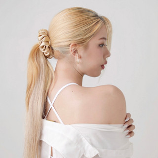 [Size L] ยางรัดผมโดนัท ผ้าไหมแท้ สี Goddess