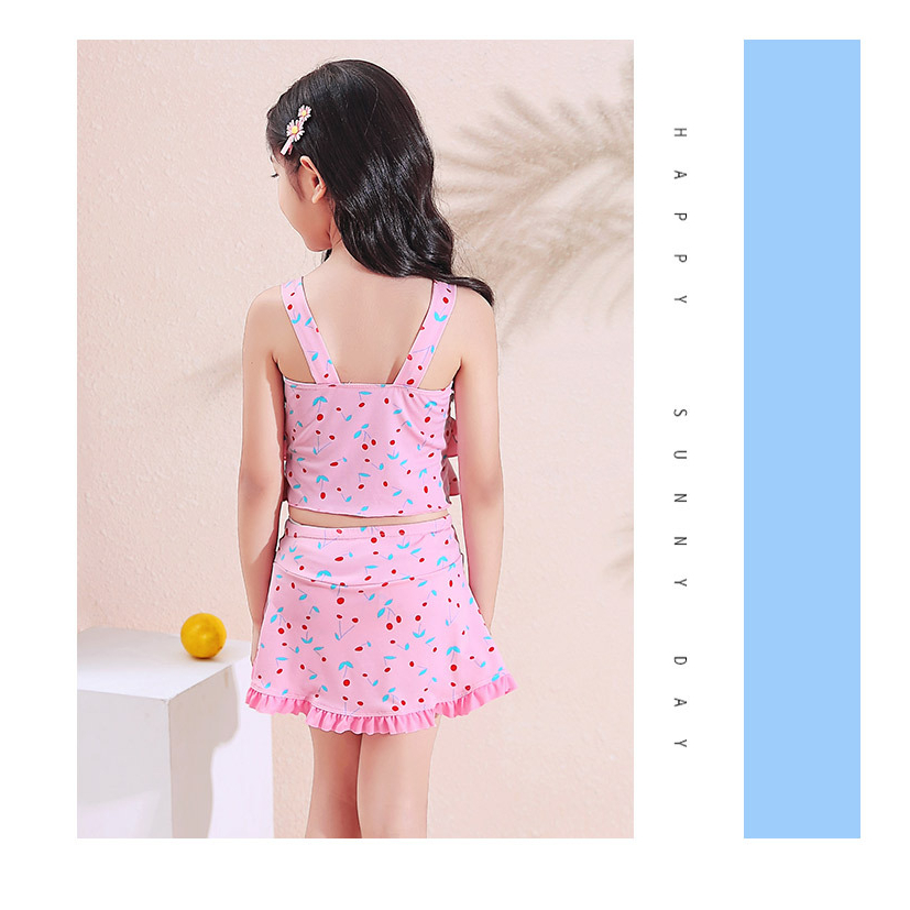 ชุดว่ายน้ำเด็กผู้หญิง สีชมพู S-XL ไซส์ 100-130 ราคา ถูกที่สุด ดีลบีเคเค แกลเลอรีภาพที่ 4