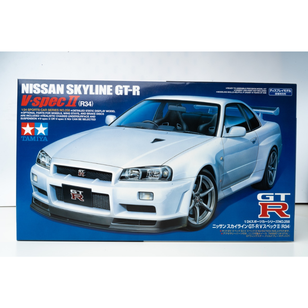 โมเดลรถยนต์ 1/24 Tamiya 24258 Nissan Skyline GT-R V-spec II (R34)