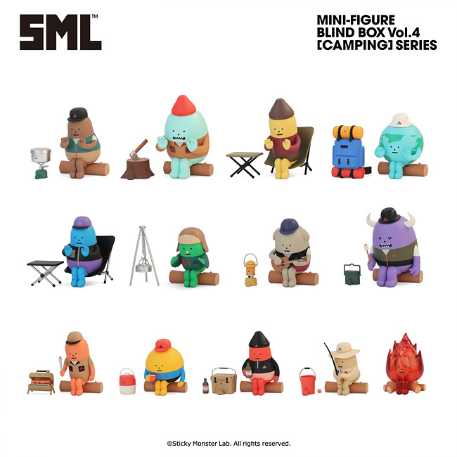 (ยกกล่อง) SML Mini Figure - Sticky Monster Lab - Vol.4 - Camping Series **ลุ้นตัวลับ**