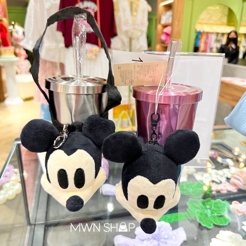 Kloset disney 100 🎉 mickey กระเป๋าใส่แก้วพับเก็บเป็นพวงกุญแจได้ ของแท้จากชอป