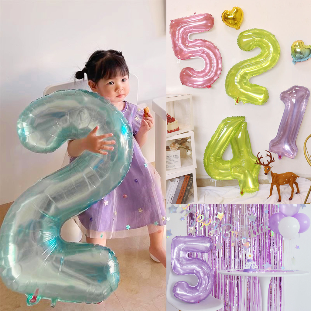 ร้านไทย ลูกโป่งตัวเลข สีคริสตัล มาใหม่ ขนาด 32/40 นิ้ว