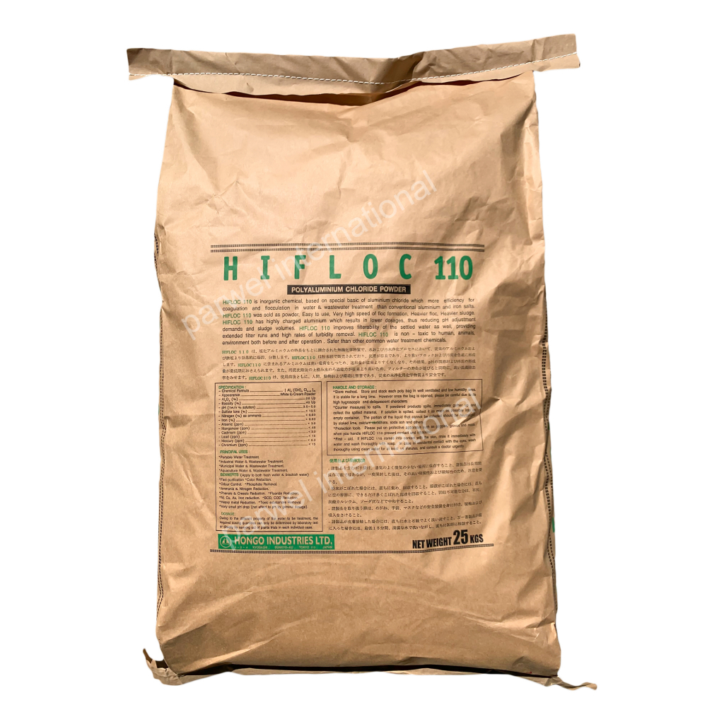 สารจับตะกอนในสระว่ายน้ำ Flocculant แบบผง บำบัดน้ำให้ใส บรรจุ 25 กิโลกรัม ตรา HIFLOC 110 (6030080-82)